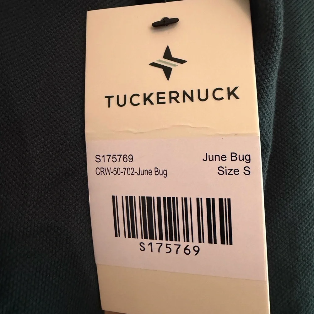 Tuckernuck NWT Women's June Bug Polo Green‎ Cotton Top Sz Small Puff Long Sleeve